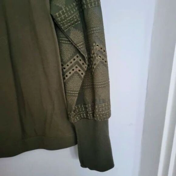 NWT Anthropologie Helen Lace Sleeve Mock Neck Top | L Petite - Picture 4 of 6